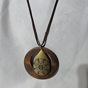 Bohemian style wooden pendant